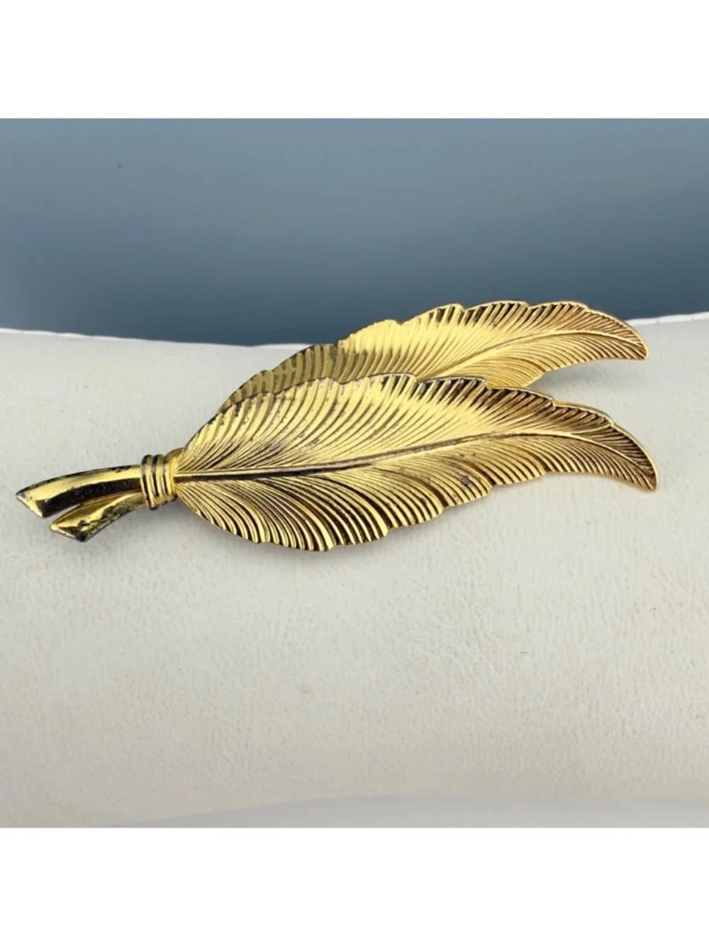 Vintage Sterling Silver by Jewel Art Double Feather Brooch 2.5